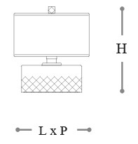 Dimensiones de la Lámpara de Mesa Zagara Opera Italamp